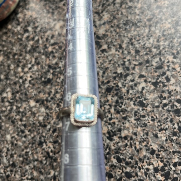 Blue Topaz sterling ring 6.5 - Picture 5 of 5